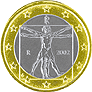 1-Euro coin - back - Italian version