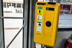 Kusttram ticket reader in tram