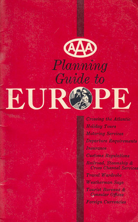 AAA Planning Guide to Europe 1966 book cover
