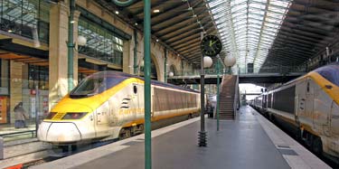 Eurostar trains in Paris Gare du Nord