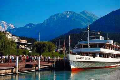 Swiss lake steamer in Interlaken