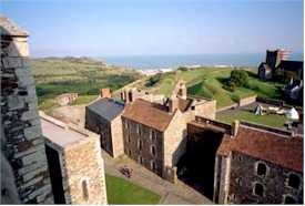 View from the roof of the Great Keep at Dover Castle.