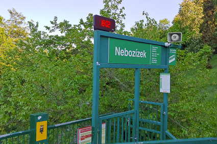 Nebozízek or middle station, Petřín Funicular