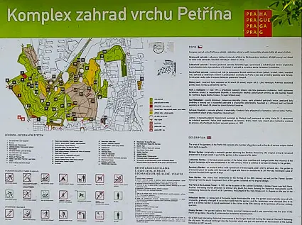 Map of Petrin Hill, Prague