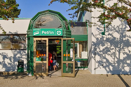 Upper station of Petřín Funicular (passenger entrance), Prague