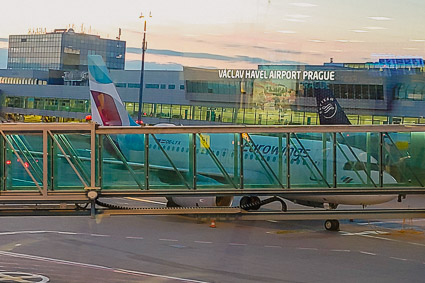 Prague Airport tarmac in early morning