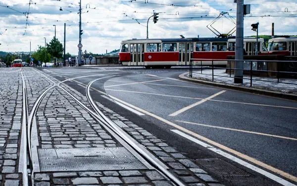 Prague trams and tracks