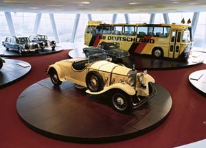 Vintage vehicles, Mercedes-Benz Museum, Stuttgart