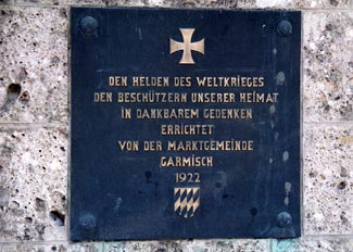 World War I monument plaque