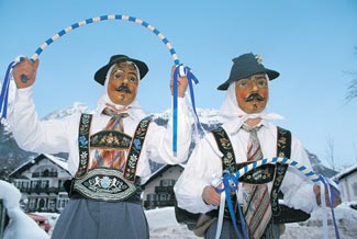 Fasching costumes with masks