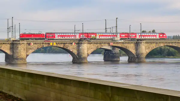 DB train in Dresden, Germany.