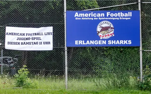 American football sign in Erlangen, Germany.