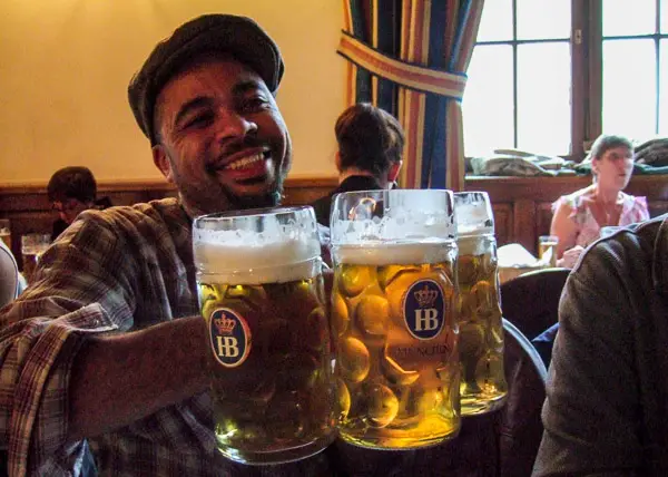 Beer steins in Munich, Germany.