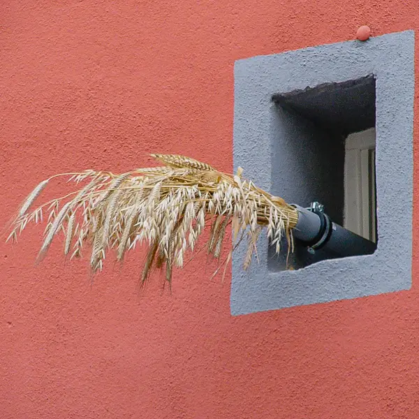 Grain in a 'beer hole' in Erfurt, Germany advertises a fresh batch of beer at a local brewery.