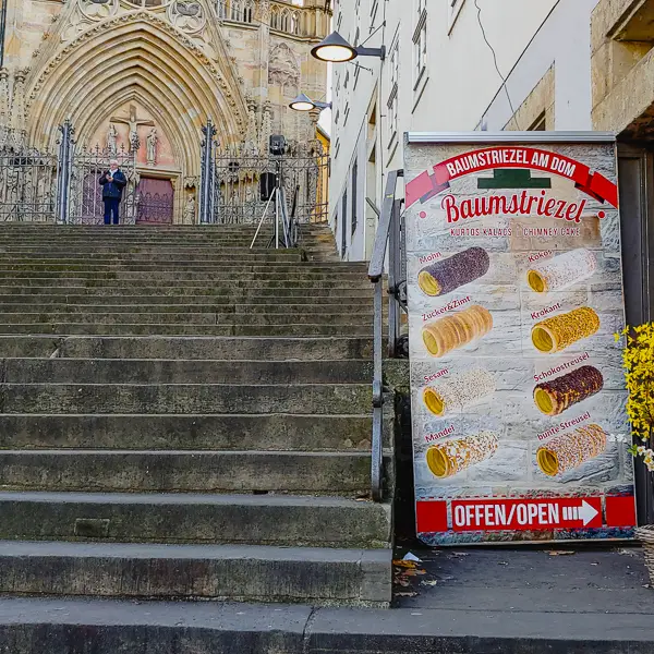 Food for the soul and the stomach coexist at St. Mary's Cathedral in Erfurt, Germany.