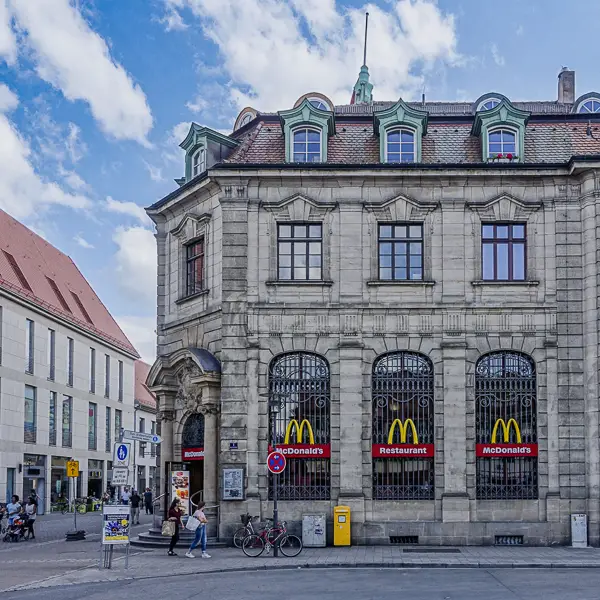 The McDonald's in Erlangen, Germany serves up burgers and fries in a former bank.
