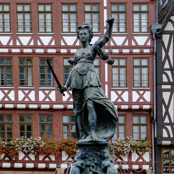 Justitia, a.k.a. the Justice Fountain in Frankfurt am Main, Germany.