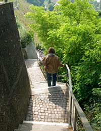 Meersburg staircase from Upper Town to Understadt or Lower Town