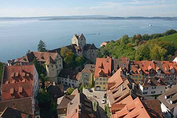 Bodensee and Upper town, Meersburg, Germany