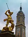 St George statue and Georgenkirche Eisenach