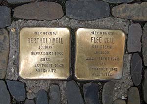 Holocaust memorial markers, Freiburg im Breisgau, Germany
