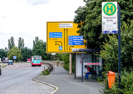 bus stop at Nuremberg Rotterdamer Strasse