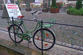Hotel Adler sign on bicycle, Lutherstadt Wittemberg
