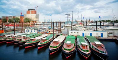 Sightseeing boats in Hamburg