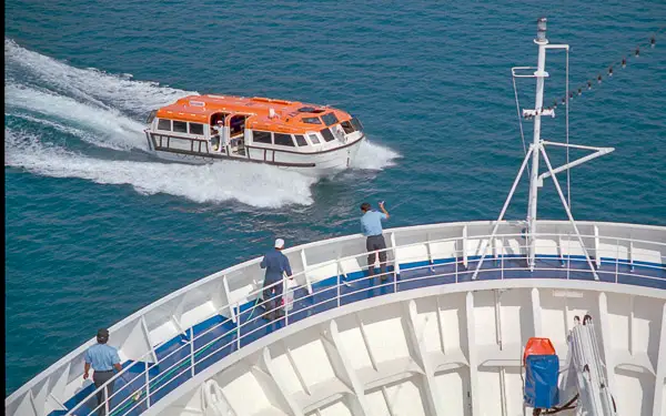 Silversea's SILVER WHISPER cruise ship and tender.