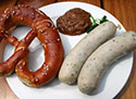Weisswurst and pretzel photo