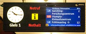 U-Bahn electronic sign