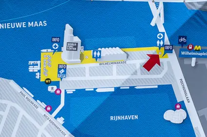 Map of Rotterdam Cruise Terminal area