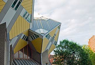 Cube Houses windows on Oude Haven