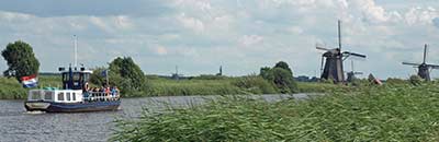 Kinderdijk canal and windmills