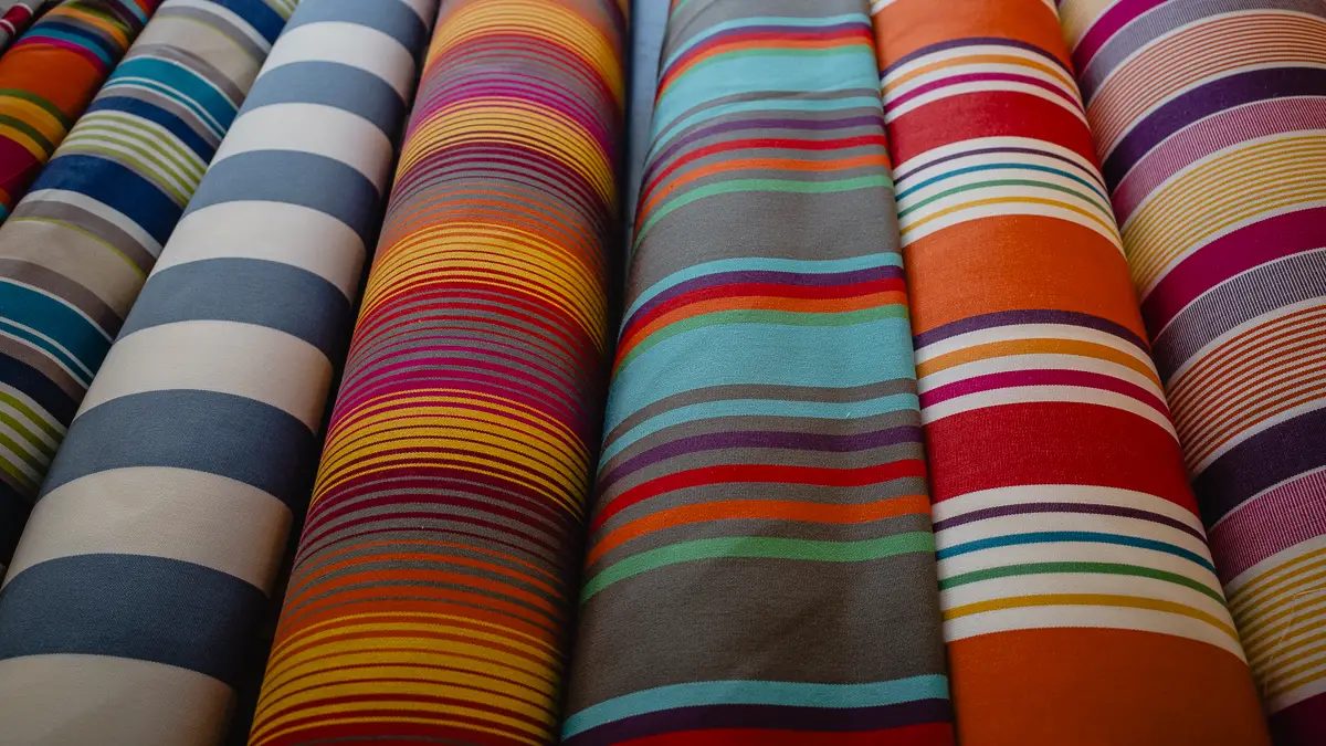 Bolts of fabric at the Marché Saint-Pierre in Montmartre, Pariks