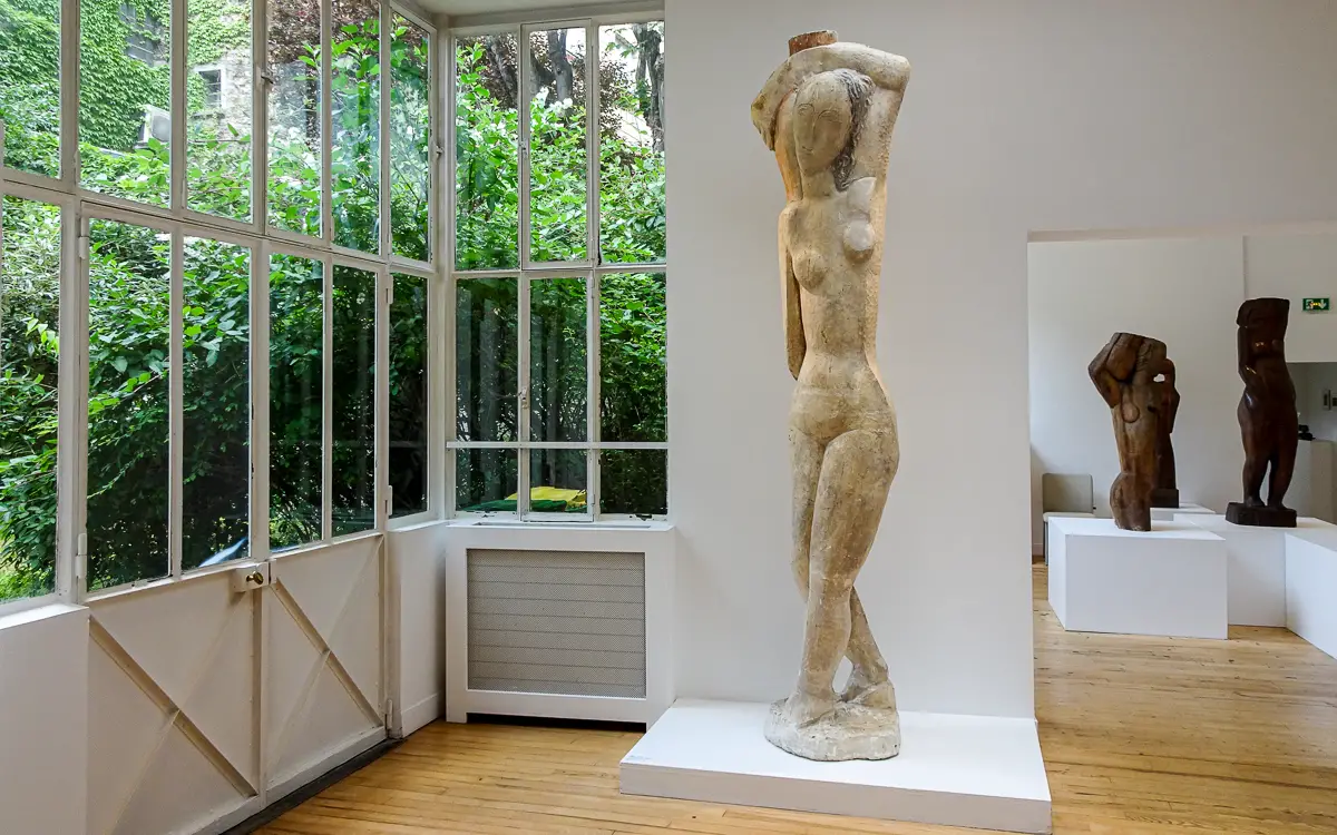 Musee Zadkine studio with sculpture of 'Rebecca' or 'The Large Water Carrier' by Ossip Zadkine.