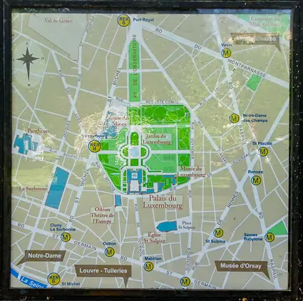 Jardin du Luxembourg map