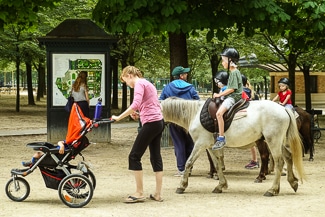 Pony ride in Luxembourg Gardens, Paris