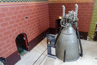 Rocket engine in chapel of Musee des Arts et Metiers