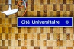 RER Line B Cité Universitaire station sign