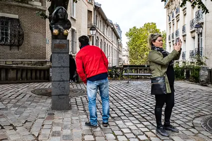 Tourists in Place Dalida, Paris