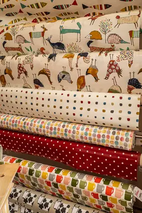 Bolts of oilcloth at Marché Saint-Pierre 