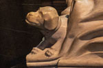 Dog statue in Saint-Denis Basilica Cathedral
