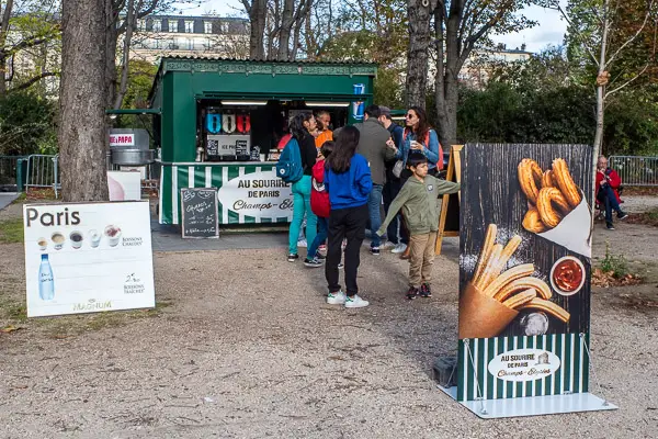 Food stall on the Champs-Elysees in Paris.