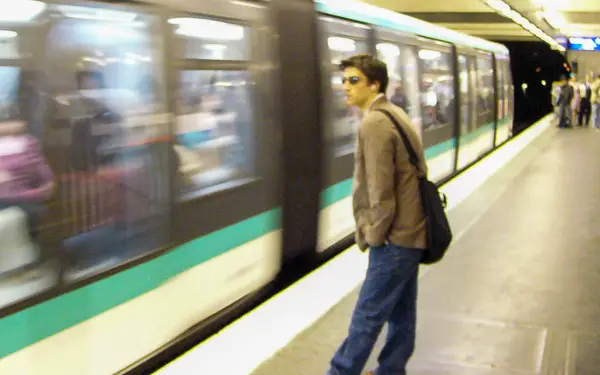 Paris Metro train and platform