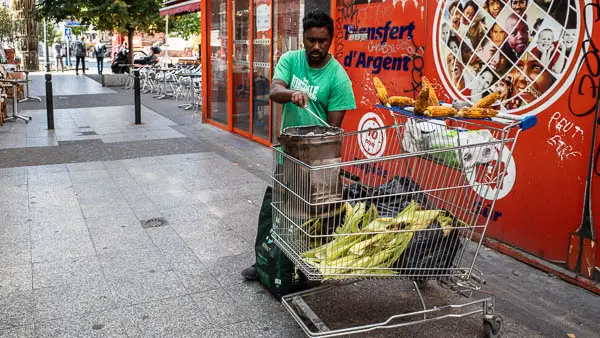 Corn vendor in St-Denis near Paris.