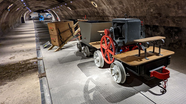 Maintenance wagon in Paris Sewers Museum.