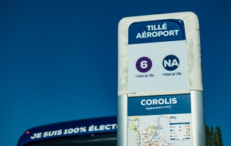 Carolis No 6 bus stop at Beauvais-Tille Airport