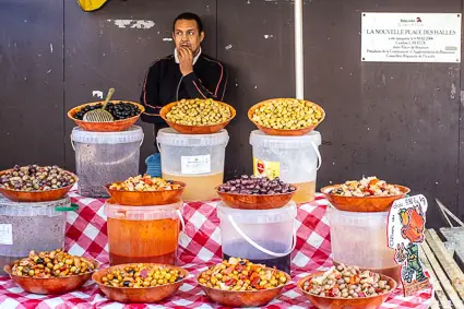 Nut vendor in Beauvais public market