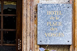 Hotel de la Place des Vosges sign